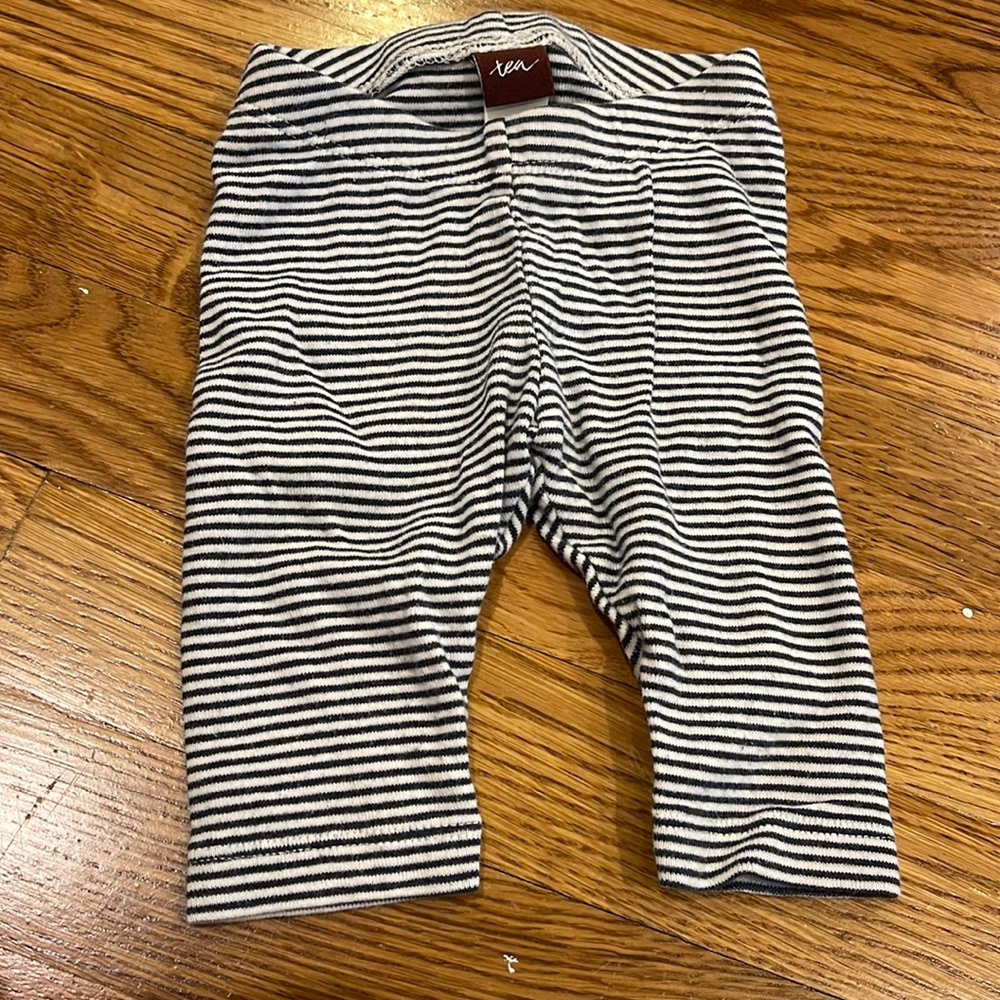 Tea leggings, blue stripes, 3-6mo